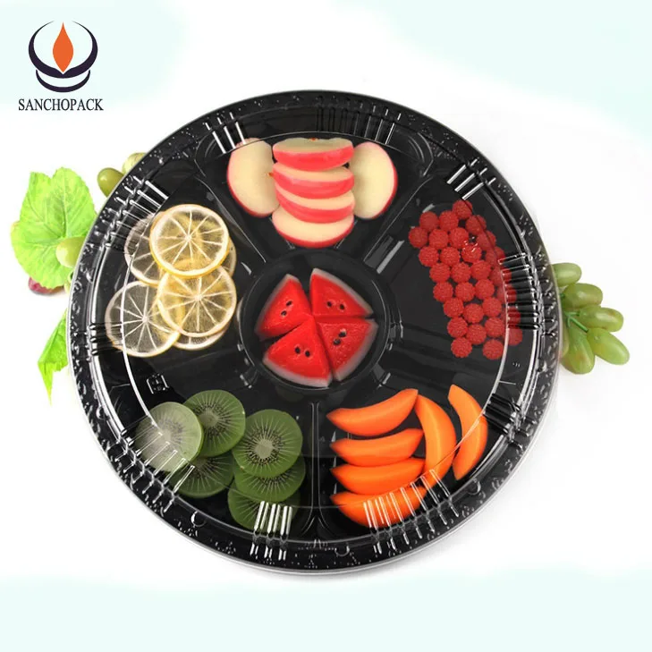 
Cheap disposable plastic divided fruit blister food container packaging tray 