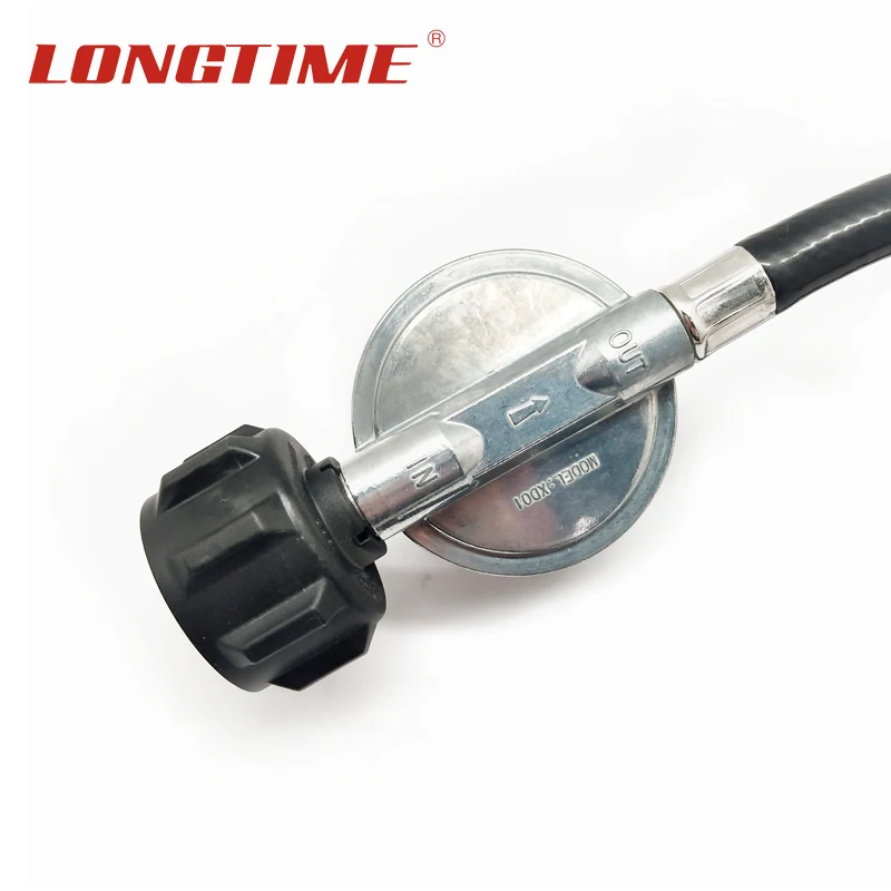 LONGTIME Certified Adjustable 0-10 PSI Propane Gas Regulator with 4 Feet Hose