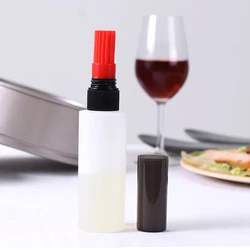 Kitchen Sauce Honey Oil Dressing Dispenser Bottle Silicone Basting Brush with Storage Bottle for BBQ Baking Brush Cooking Tool