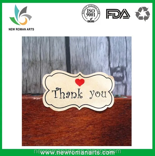 Thank you love self-adhesive stickers kraft label sticker for DIY hand made gift /cake /candy paper tags