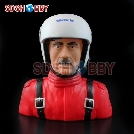 1/4 Scale Pilot Statues/Pilot Portrait Toy (Sam) L115* W72* H120mm for RC Airplane -Blue/ Red Color