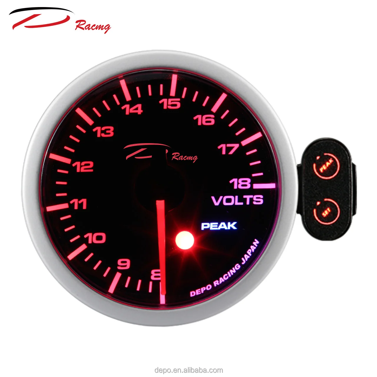 52mm Japan Stepper Motor Movement Racing Meter Warning Peak Function For Car Vehicle Volt Gauge