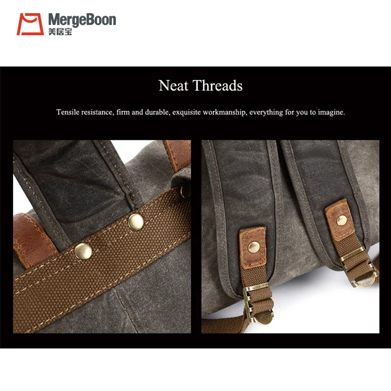 Лидер продаж, зеленый вощеный холст, рулонный школьный рюкзак, винтажная сумка