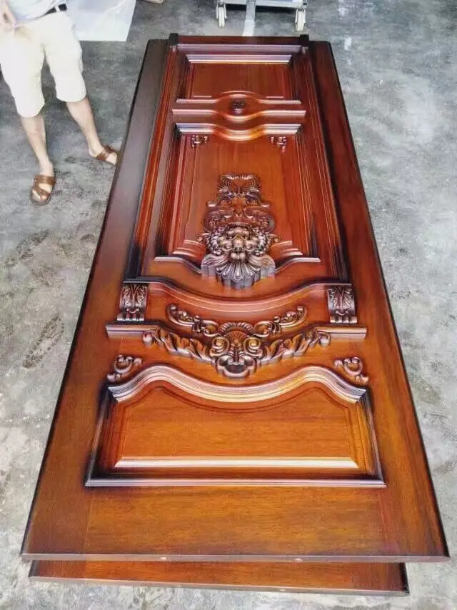 GSP1-025 Villa Double Entry Wood Carving Door For Main double door designs for main door