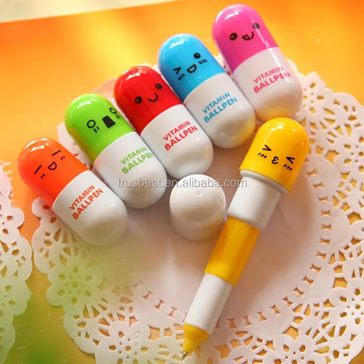 2017 mini pill pen capsule pen color plastic ball point pen with your logo for promotion