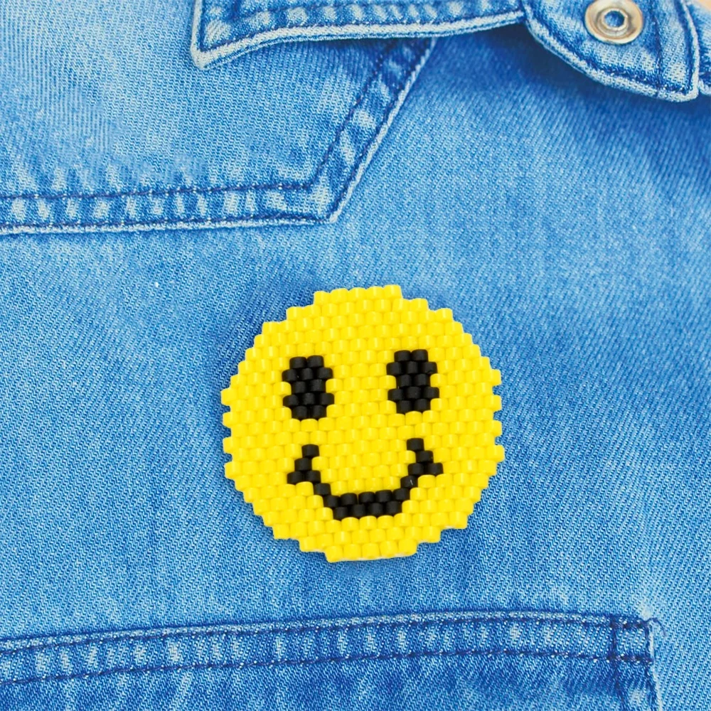MoyaMiya Jewelry Smiley faces handmade beaded baghang custom china wholesale accessories brooch