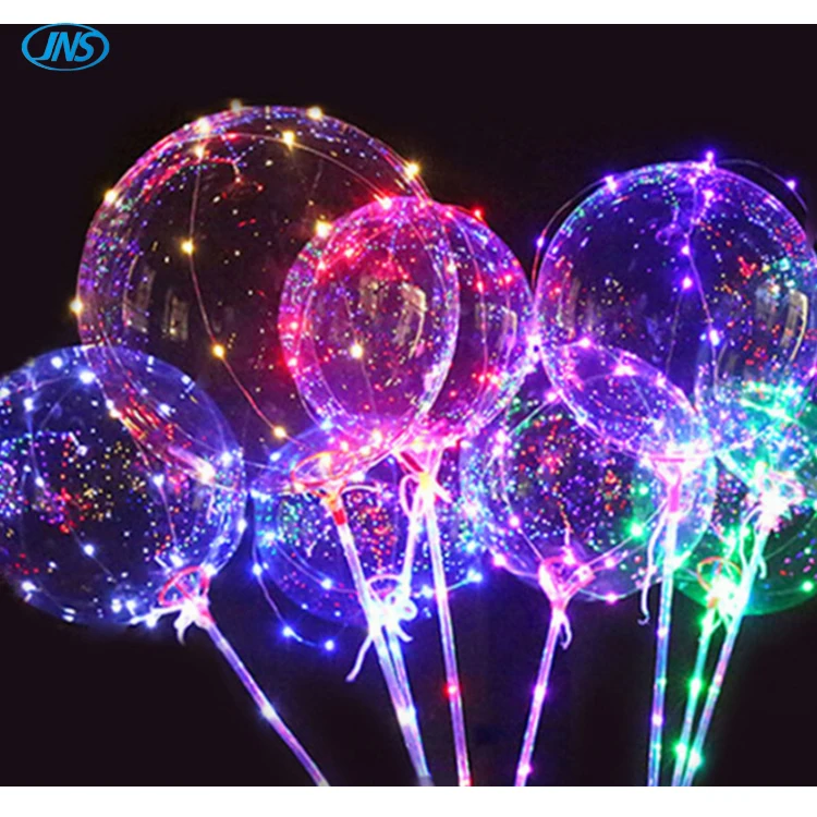 
High Quality 18 inch Lights String Bobo LED balloons Round Helium Balloons Outdoor Party Flashing For Festival 
