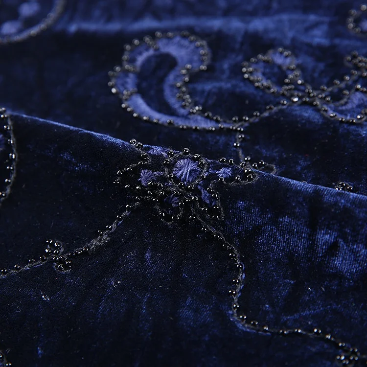 HA-15210C вышитая вручную бархатная ткань для одежды