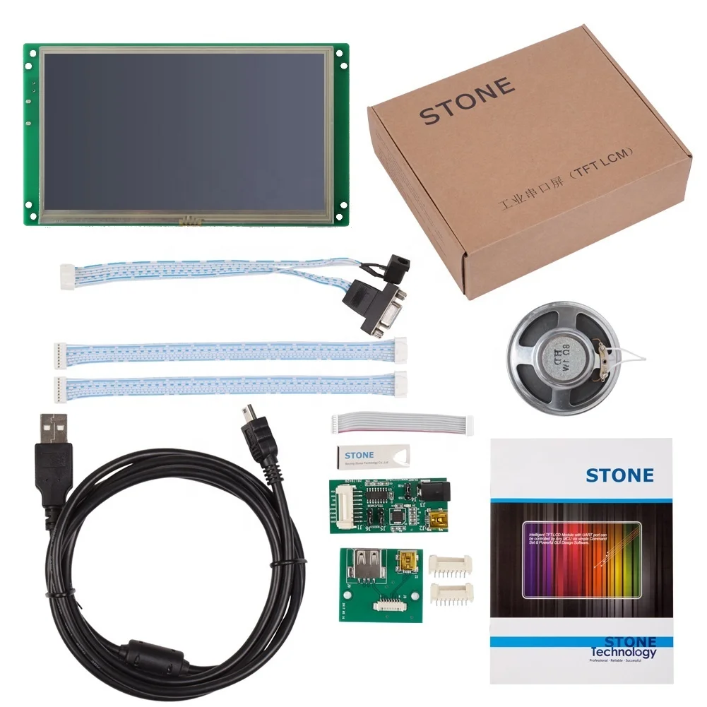 
7 Inch TFT Controlled By Any MCU 1000 Nits LCD Programmable Capacitive Touch Screen 