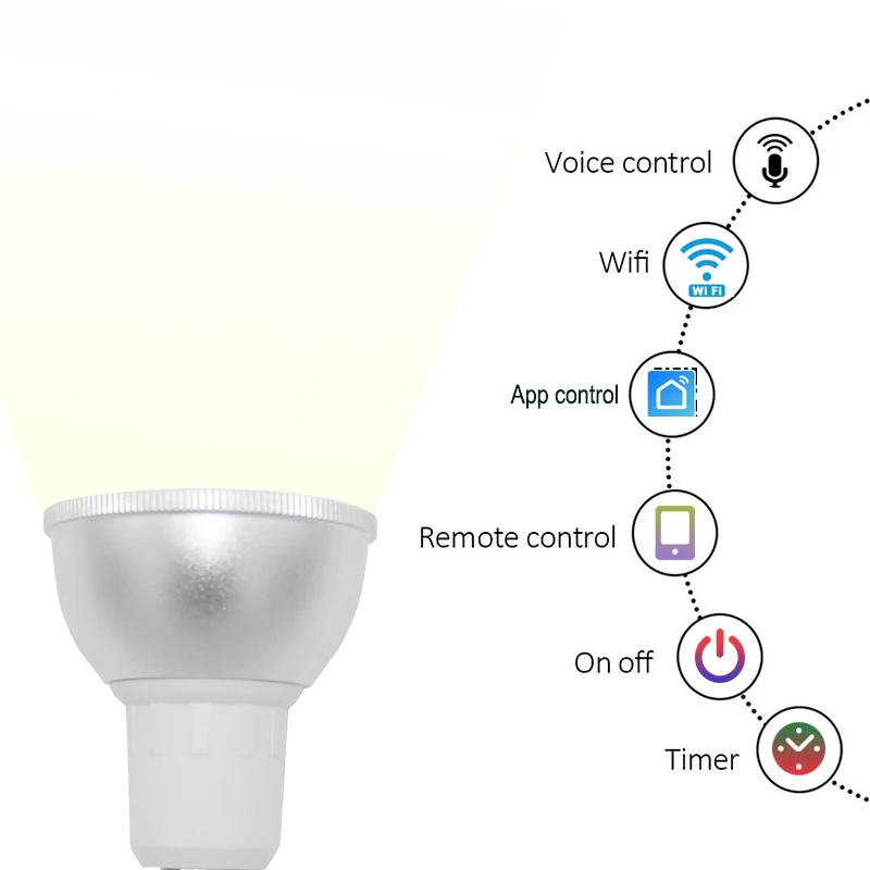 
MR16 GU5.3 GU10 5.5W indoor lighting voice controlled tuya system mobile phone control gu10 wifi led light RGB wifi Spot light 