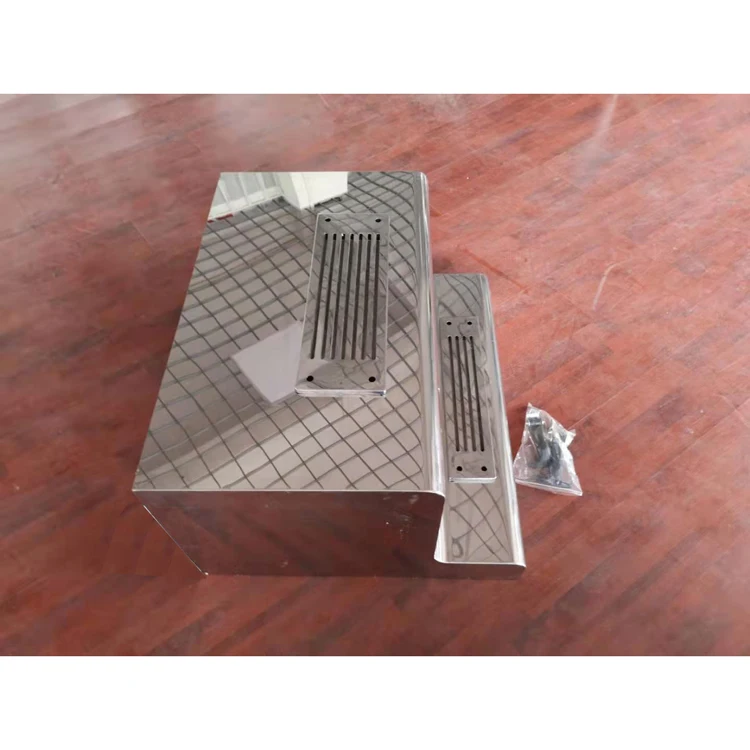 
Newest Peterbilt 379 Stainless Steel 14 Gauge Flap Top Battery or Tool Box & Step Cover 