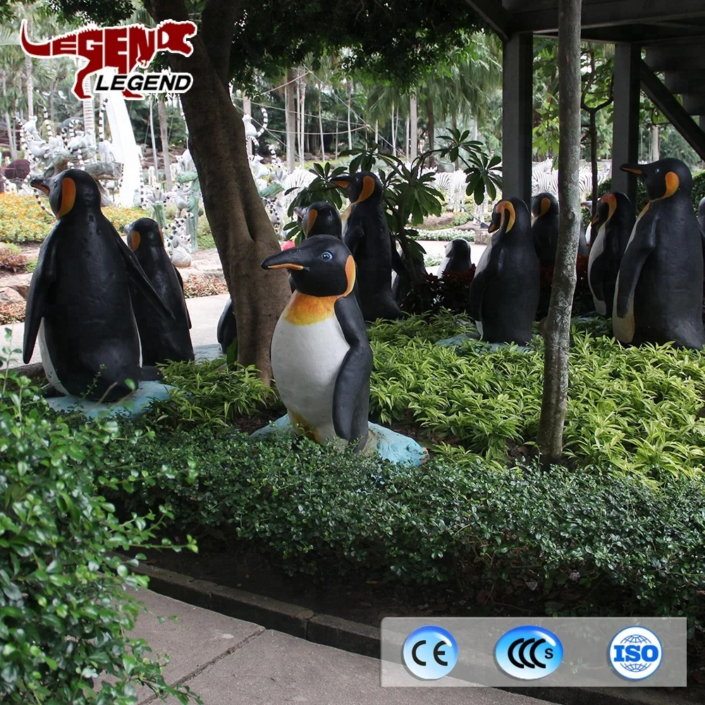 
Zoo decoration animatronic animal lifesize fiberglass penguin model 