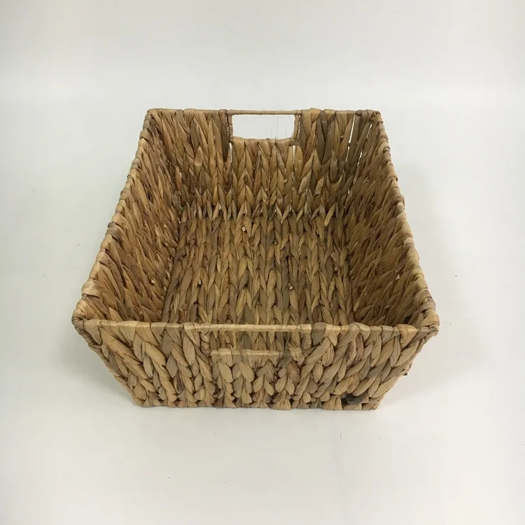 
Household handmade essential water hyacinth sea grass straw woven storage basket for sale 