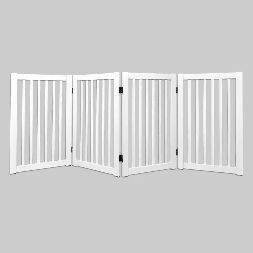 
Rich walnut solid wood fence skillfully crafted folding 4-panel pet gate 