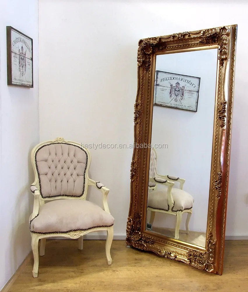 Louis style wall wooden decorative mirror with frame