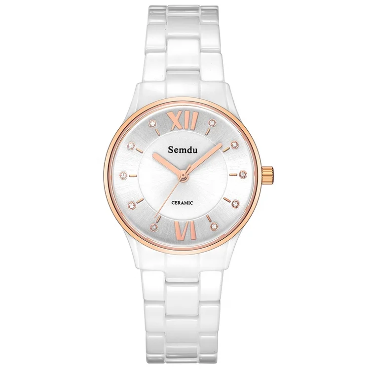 
Ready to ship No MOQ 3 atm water resistant woman ceramic Japan quartz watch 