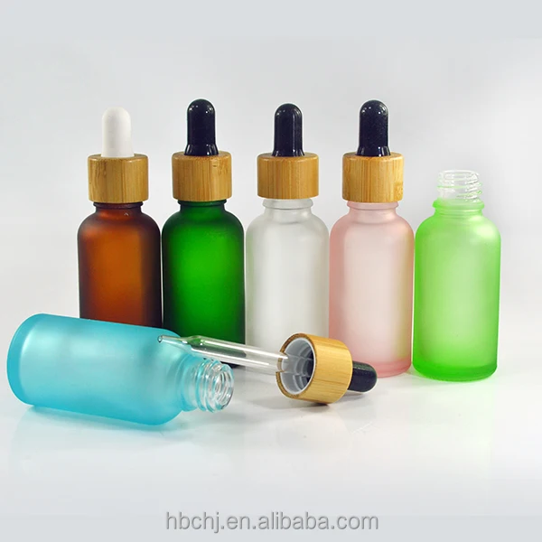 5ml 10ml 15ml 20ml 30ml 50ml 60ml 100ml matte White opaque black Frosted Glass dropper Bottle with Bamboo lid