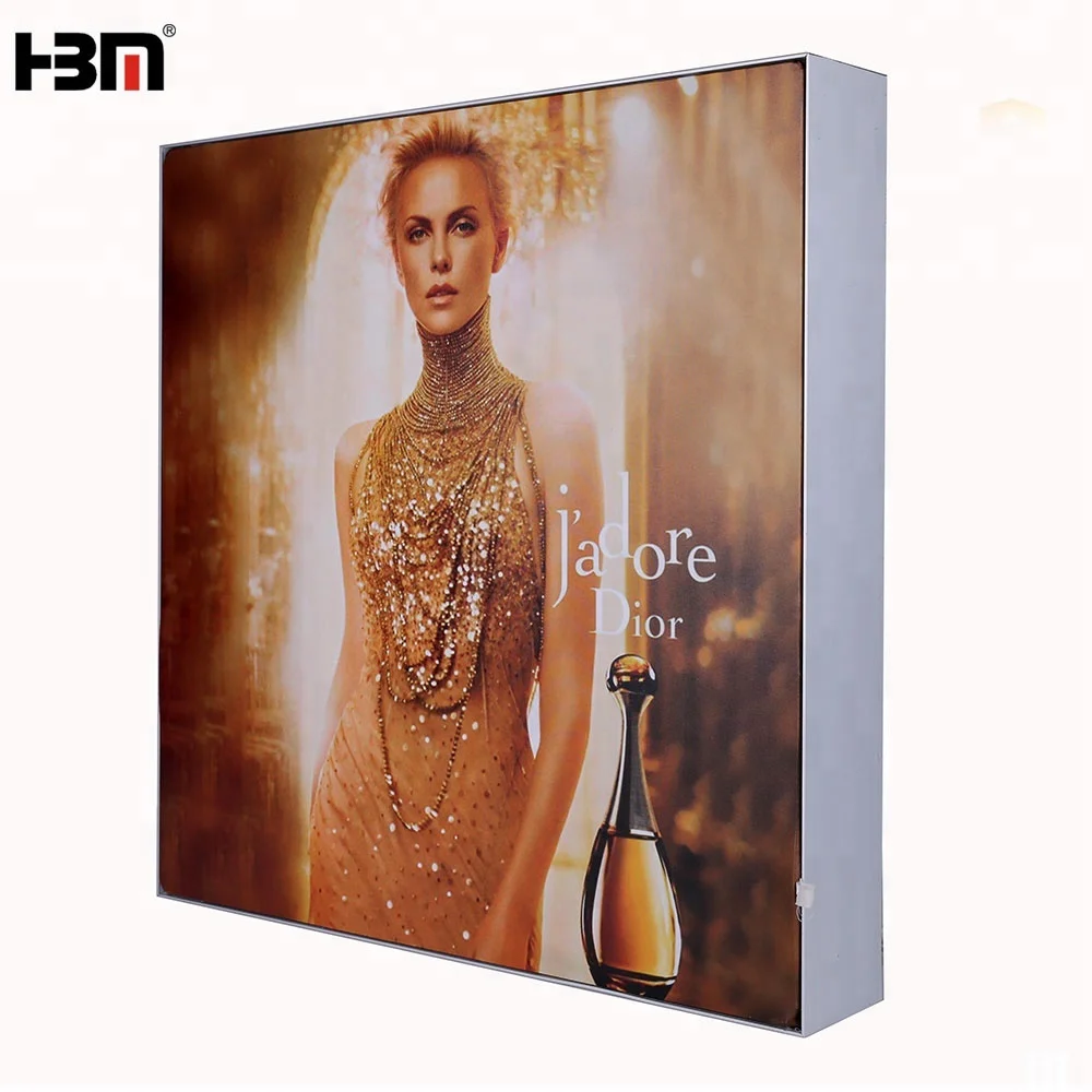 textile lightbox led edge-lit light box for cloth store Single side LED backlit Aluminum frame fabric light box