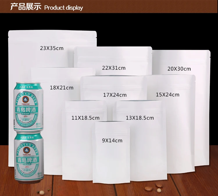 Китай поставщика белый встать мешочек с окном белый стоячий мешок