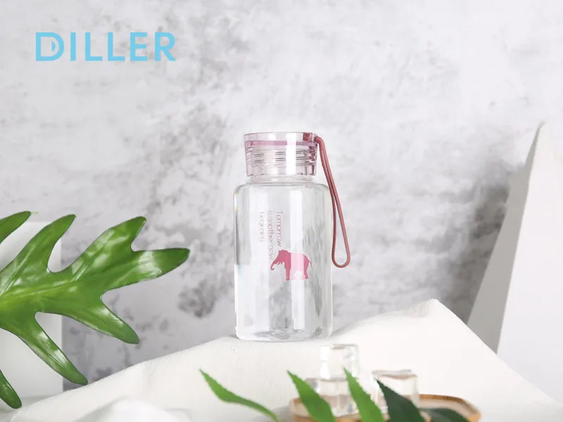 Borosilicate glass bottle China Supplier portable glass water bottle wholesale with silicone rope