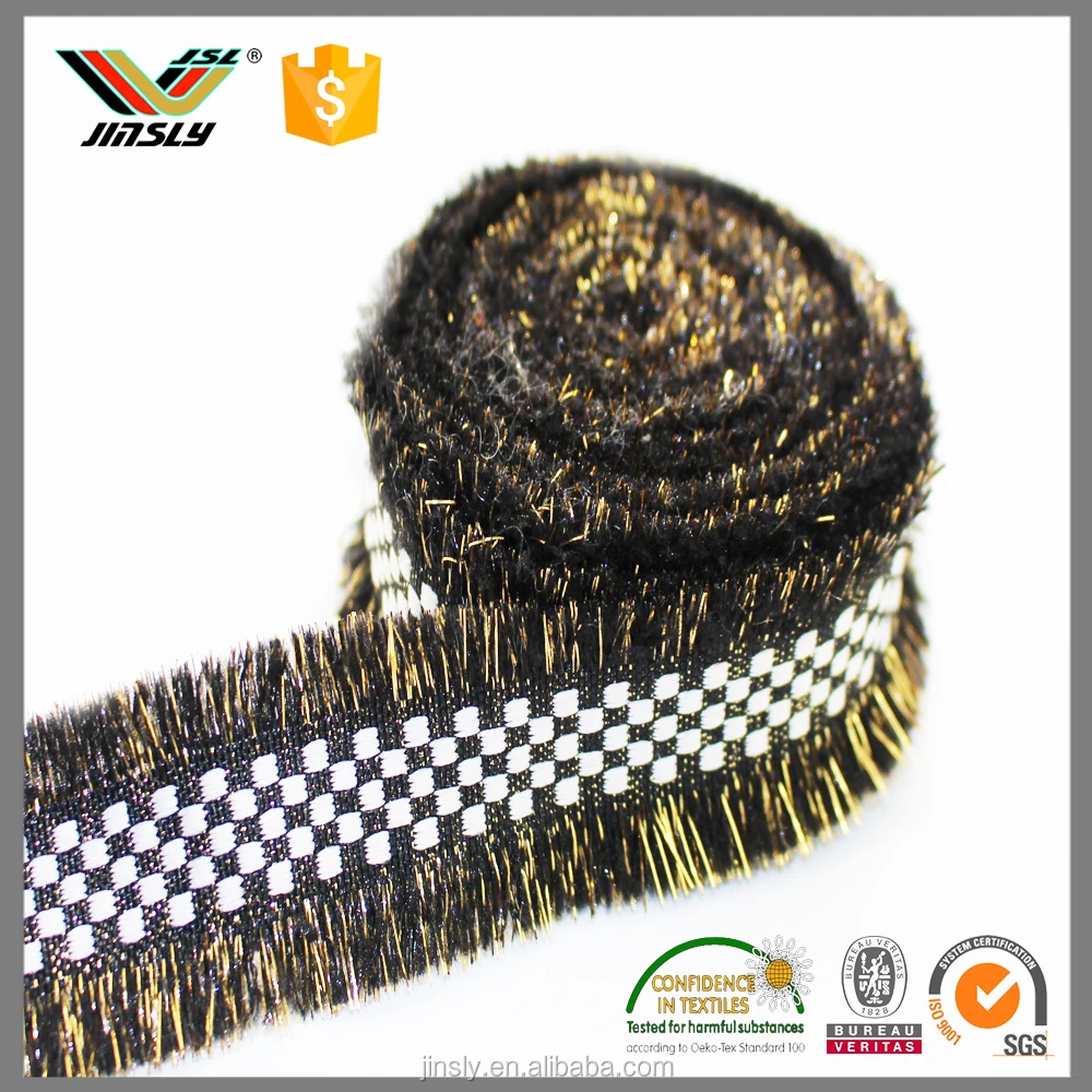 Wholesale Gold New Cheap Bullion Silk Tassel Fringe China Customized 55 People Manufacturer JSL7664 CN;GUA Jinsly