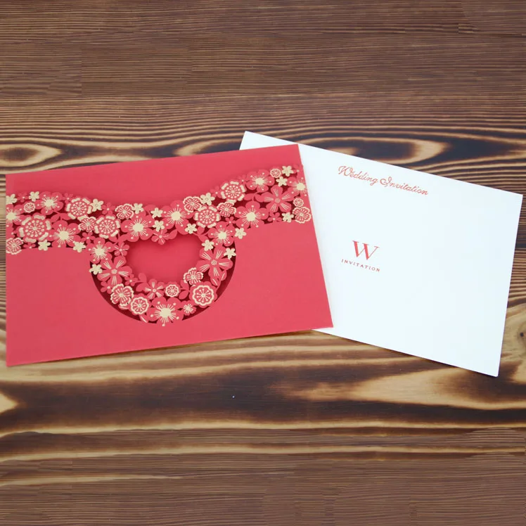 Роскошная Свадебная пригласительная открытка с золотым тиснением цвета вишневого дерева