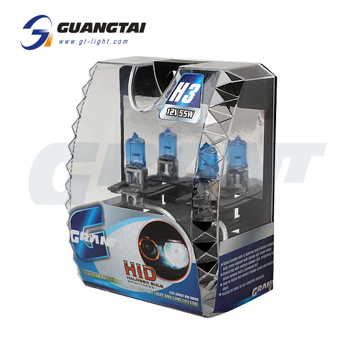 E1 e4 certificate 12v 55w PK22s auto halogen bulb h3 car front lamp with plastic box packing