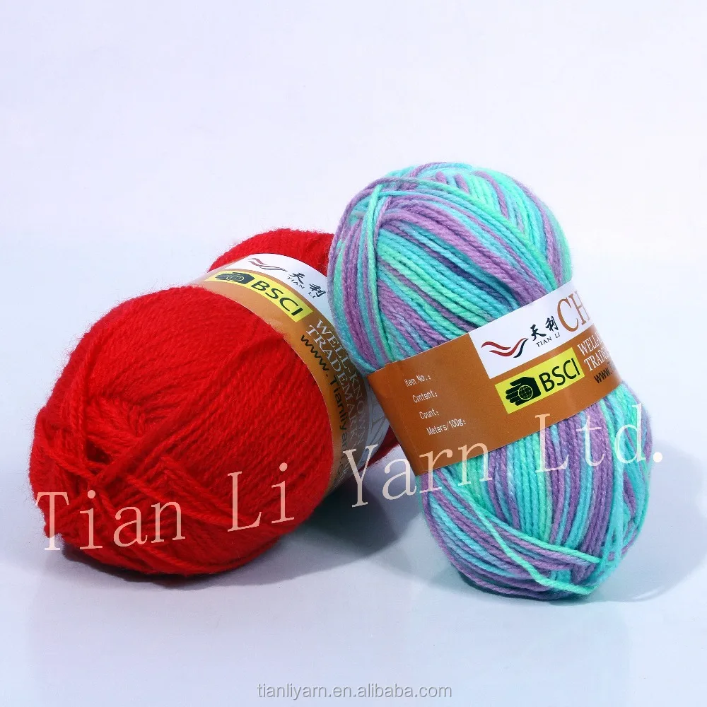 100 Acrylic Yarn Hand Knitting Yarn Multi Color Yarn