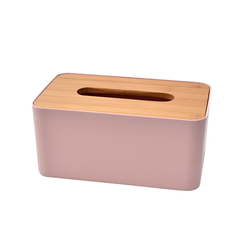 rectangle tissue box for hotel eco material with bamboo cover tissue holder