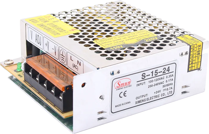 SMUN S-15-24 100-240VAC Input 15W 24VDC 0.7A Output Power Supply SMPS