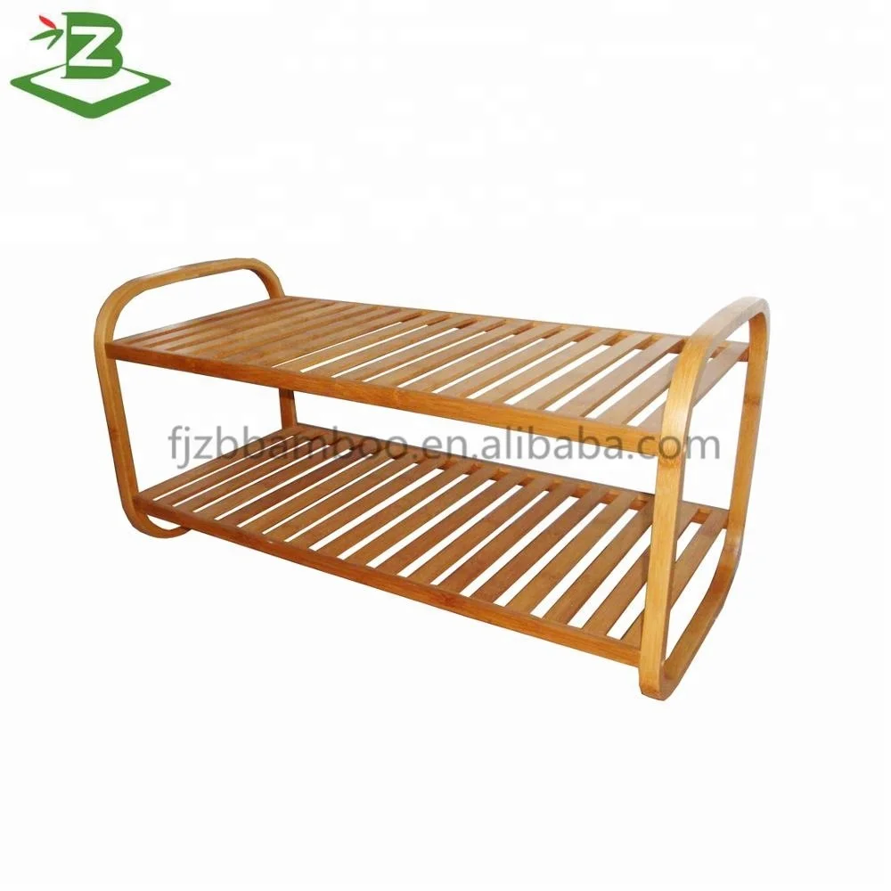 Hot Sale 2 layer Stackable Bamboo Shoe Rack Storage Rack For Home BSCI Factory