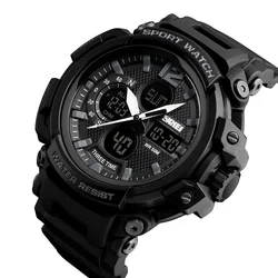 fashion waterproof multifunction dual time chronograph men analog digital sports wrist watch