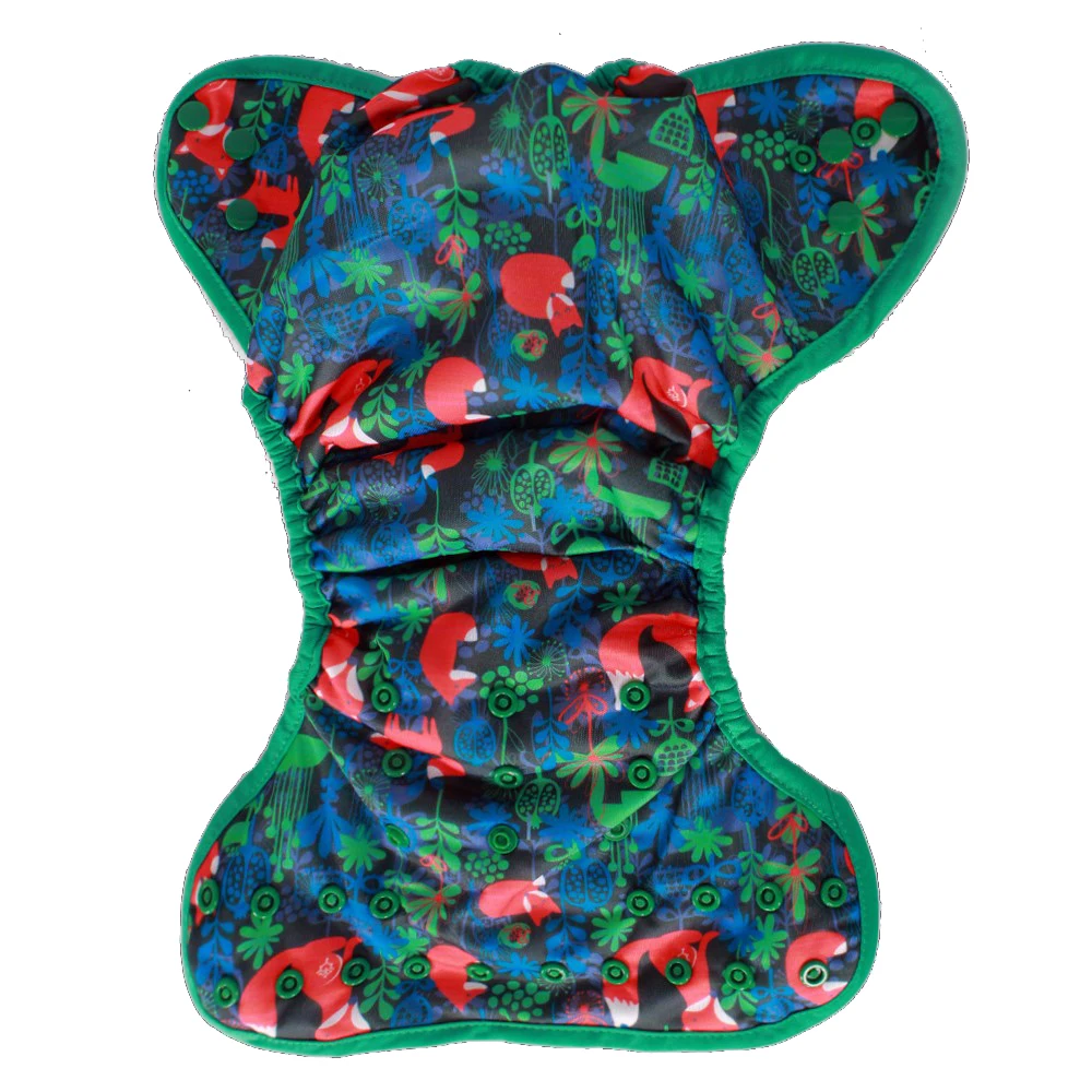 
Reusable asborbent baby all in one cloth diapers washable AIO diapers with microfiber inserts double gussets binding overnight 