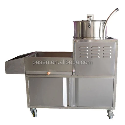 Полностью автоматическая машина для приготовления попкорна карамельного цвета в форме шара из нержавеющей стали