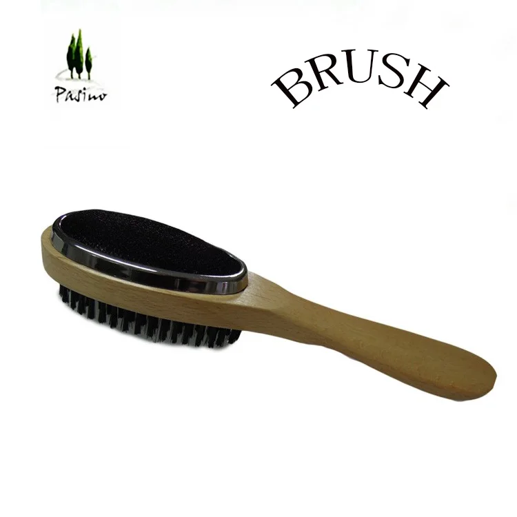 
3 function wooden shoe brush and shoe brush with boot horn 