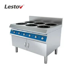 Free standing Ceramic Glass 6 burners commercial induction hob ranges (3500w/ burner)