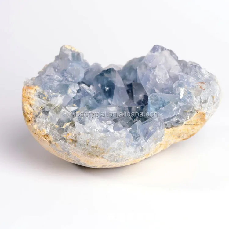 Natural Blue Celestite Crystal Gem Geode Mineral Specimens Stone