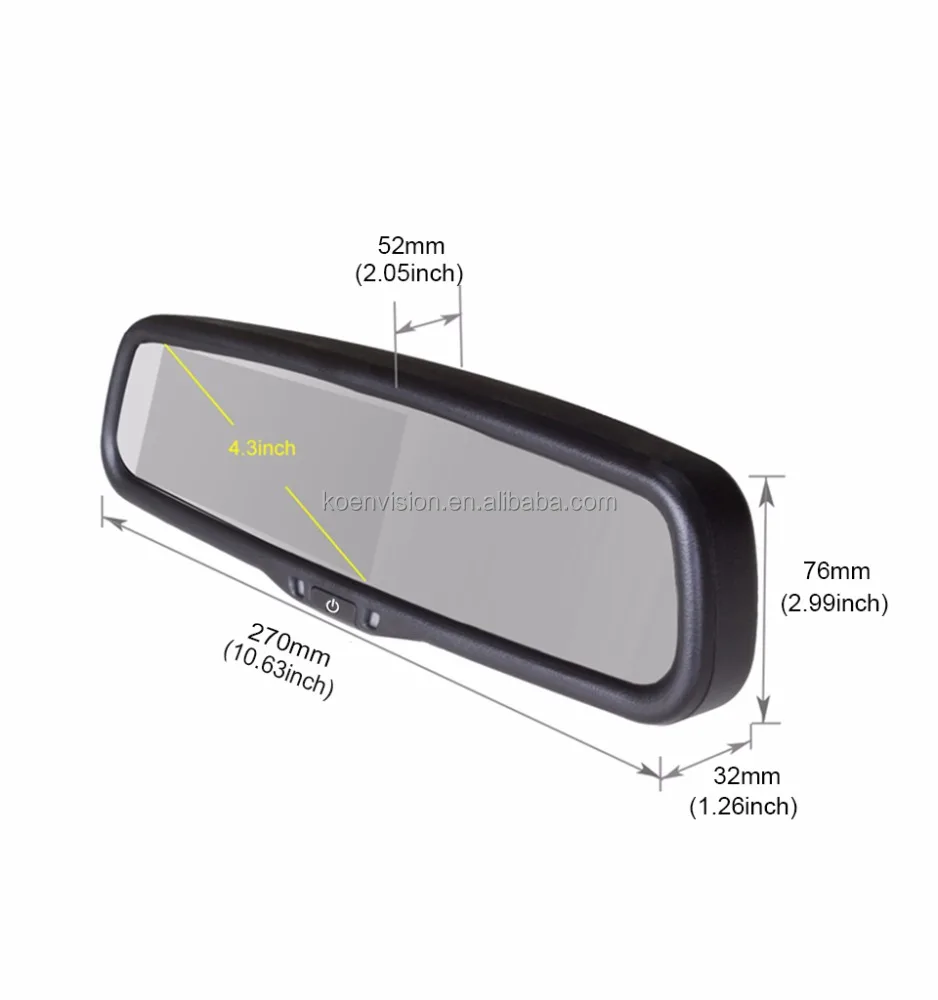 CE RoHS 4.3 Inch TFT LCD Monitor Car Rearview Mirror Auto Parts For Mitsubishi Pajero