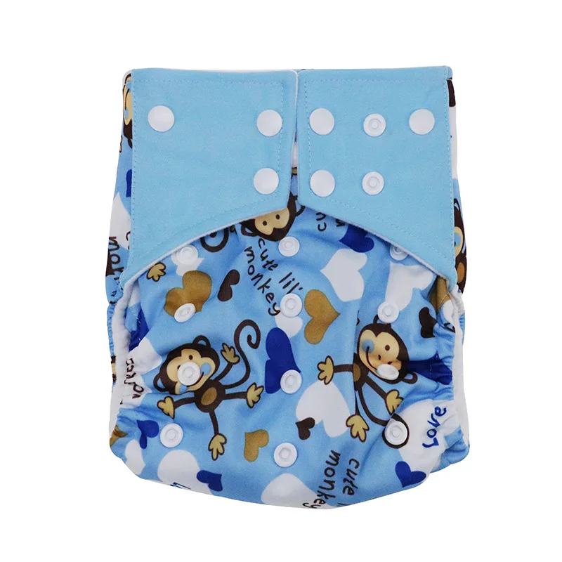 Reusable all in two diaper AI2 cloth diaper with double gusset patchwork washable PUL diaper nappy