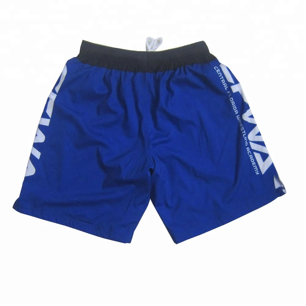 
navy blue drawstring wrestling boxing shorts quality MMA shorts 