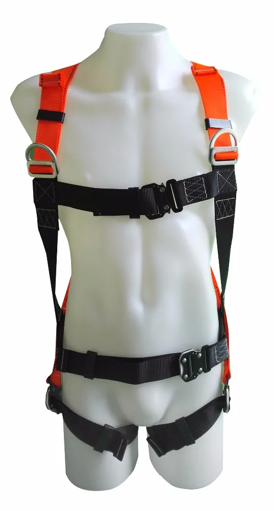 Full Body Harness with Energy Absorber Double Lanyard with Scaff Hook