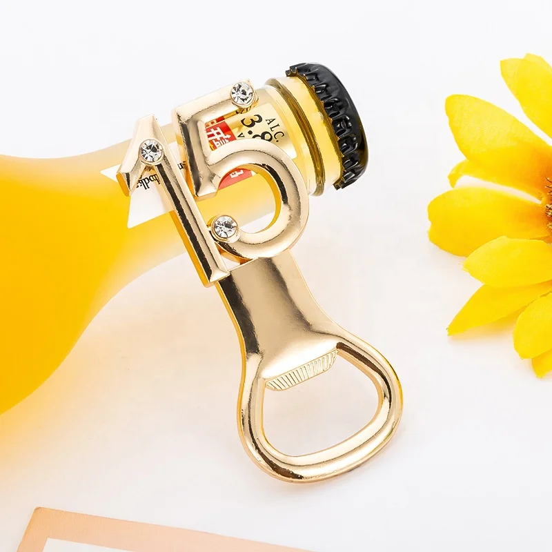 VJ Metal gold jewelry wedding number 15 years party beer bottle opener with souvenir gift box