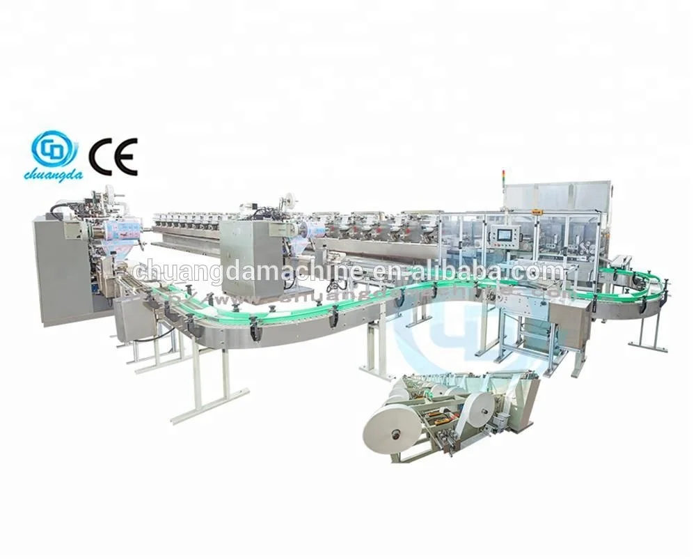 Полностью автоматическая машина для влажной протирки. Оборудование для производства салфетки