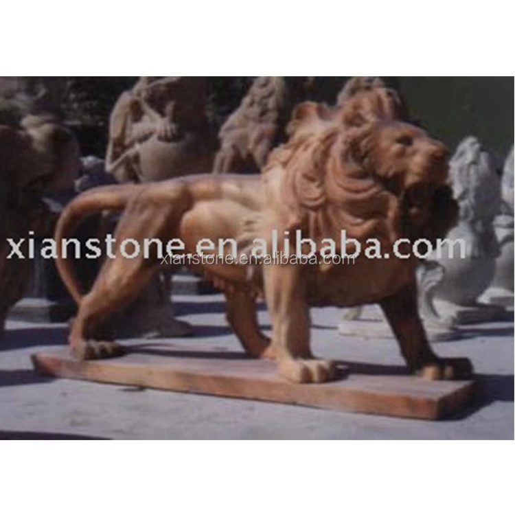 Розовый ходьбы каменного Лев сад скульптур