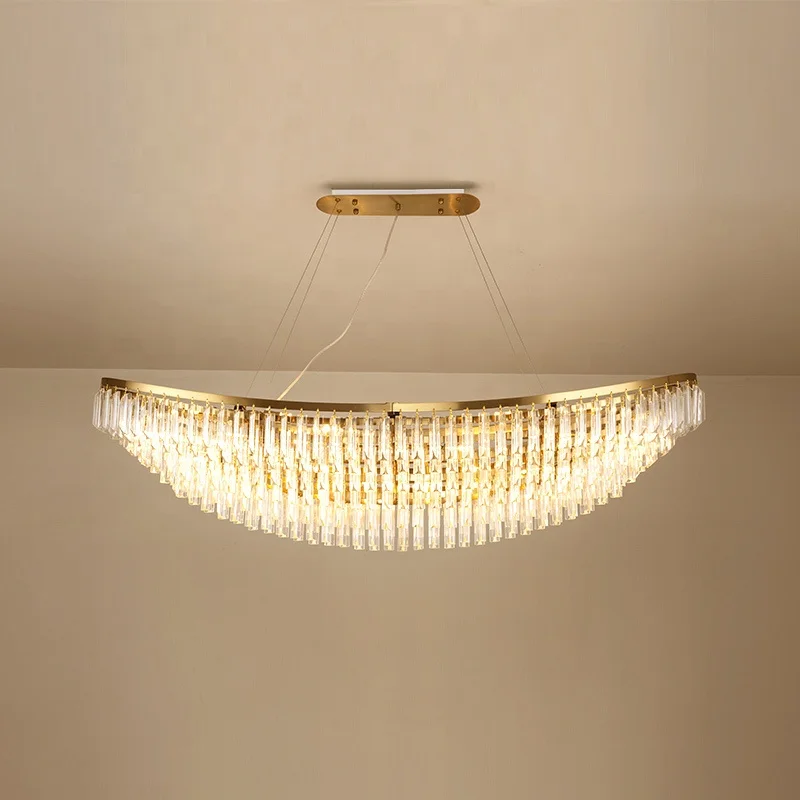 Post modern luxury large crystal boat ship shaped ceiling chandelier lighting for hotel lobby made in china