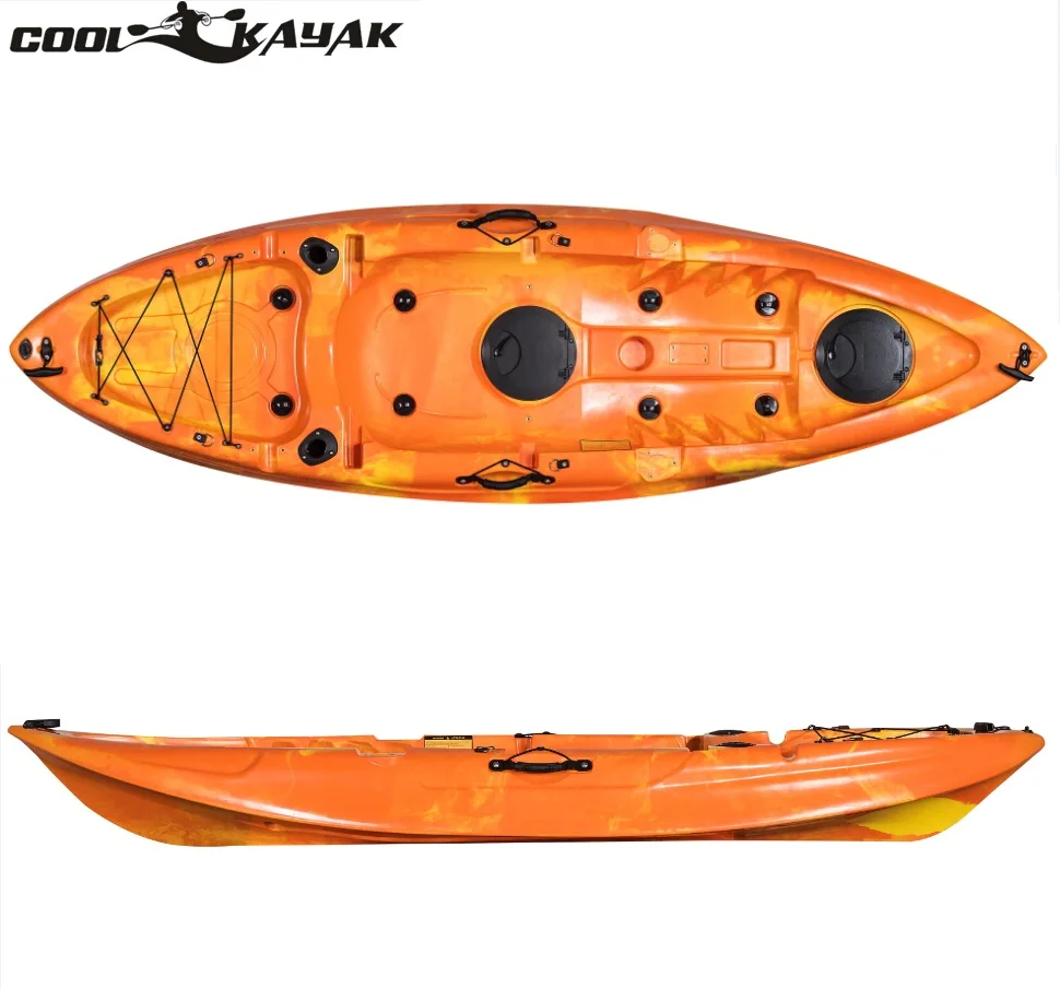 cheap sit on top canoes plastic kayak made in China for both fishing and recreation pedal kayak