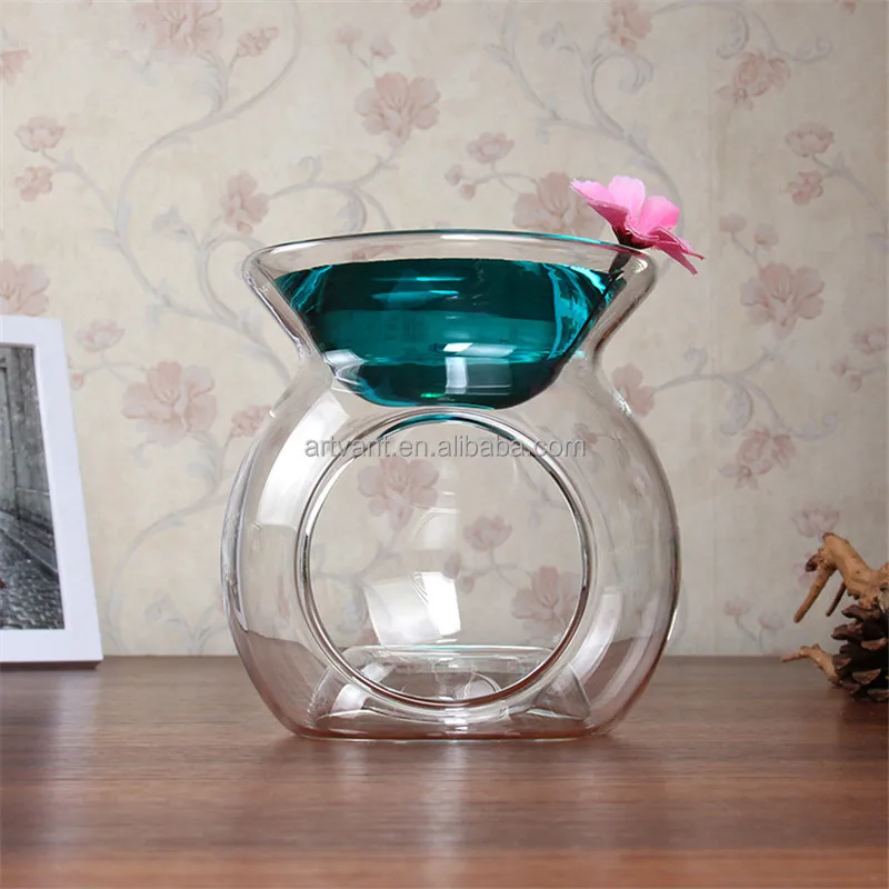2016 New Design Glass Incense Burner Glass Candle Holder Fragrance Oil Lamp Aroma Furnace