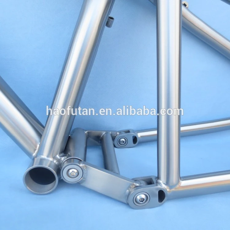 High end full suspension titanium fat bike frame 26 inches 4.8 tires 120mm travel fatbike frame