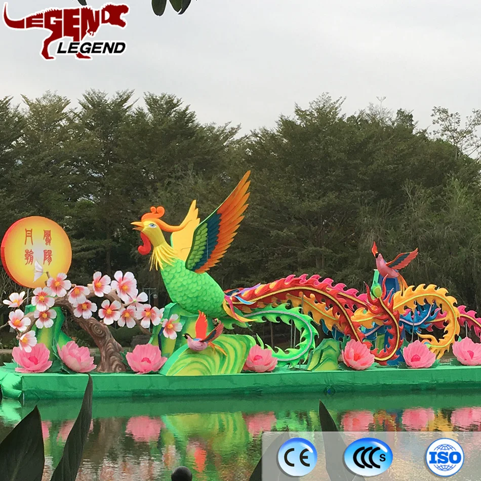 Amusement park decoration beautiful phenix lantern for sale