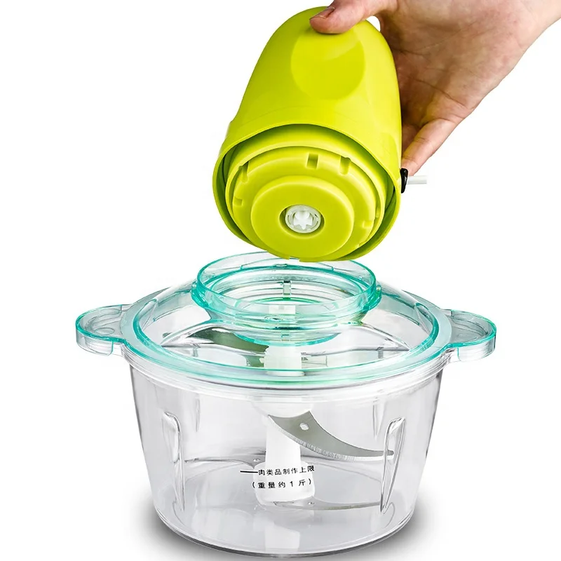 Multi-function Manual Mini Electrical Motor Meat Grinder Mixer China Factory Price With 4 Stainless Steel  Knife Blades For Home